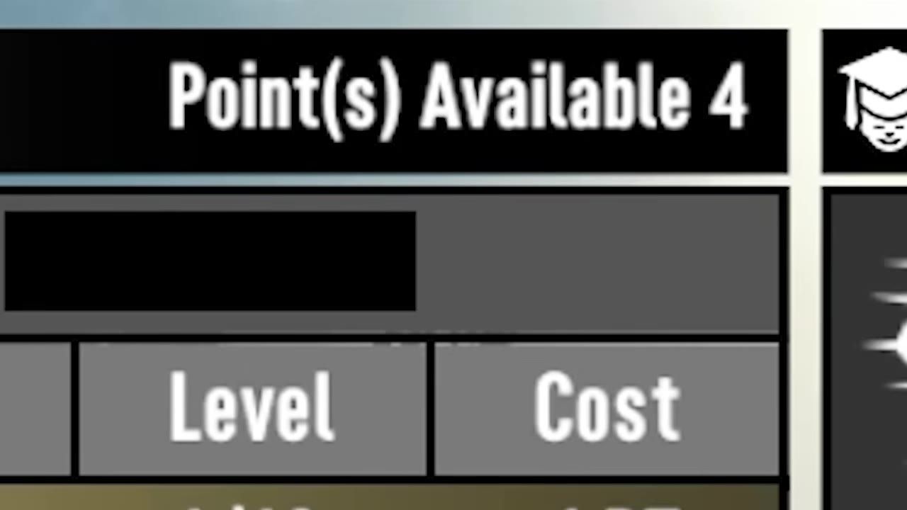 A game interface displaying 'Point(s) Available: 4'.