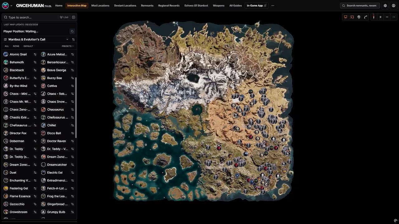 A video game map with various marked locations and a menu displaying selectable presets.