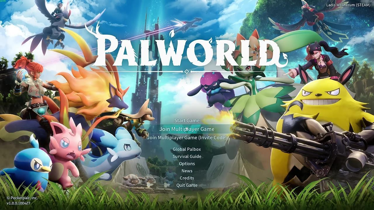 The Palworld menu screen displaying the options for multiplayer game connections.