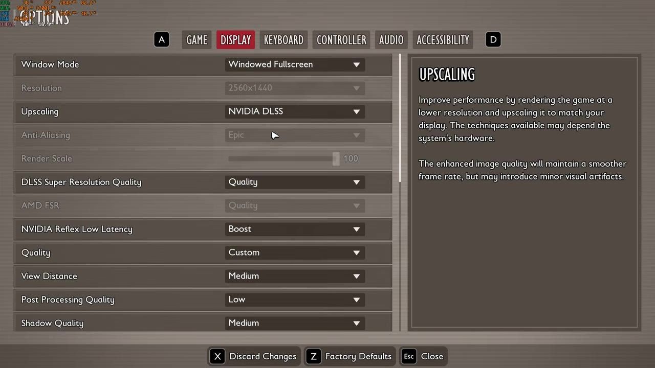 Graphics settings panel displayed in the game Grounded 2, showing various configuration options.